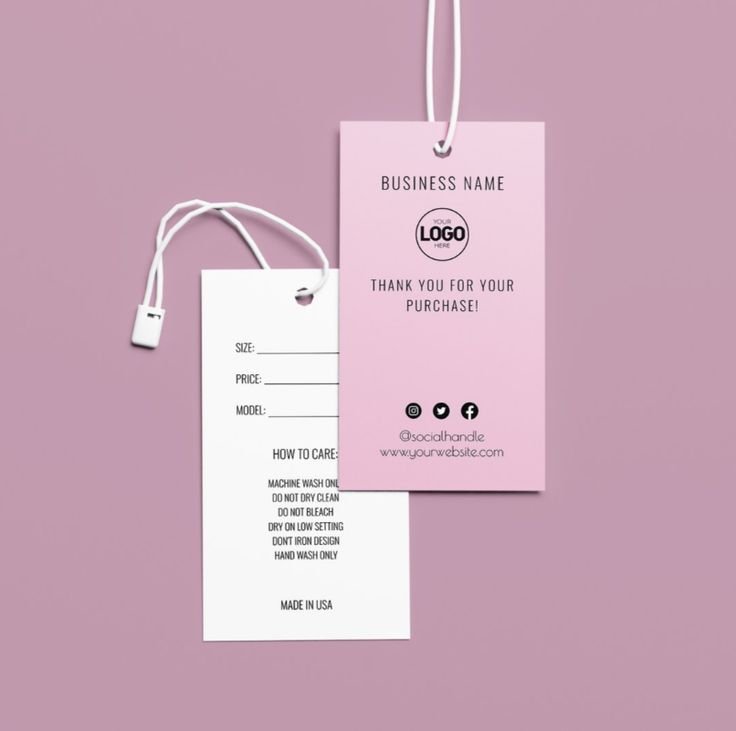 custom business card hang tags