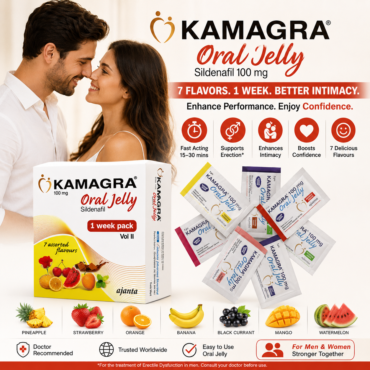 Kamagra Oral Jelly 7 Pack Weekly ED Solution